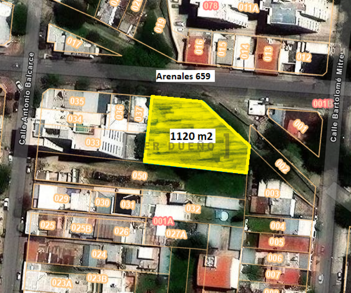 Terreno de 1120 m2 en calle Arenales y Balcarce [SER DUEÑO]